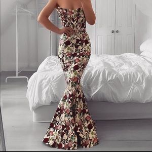 Fitted floral evening gown